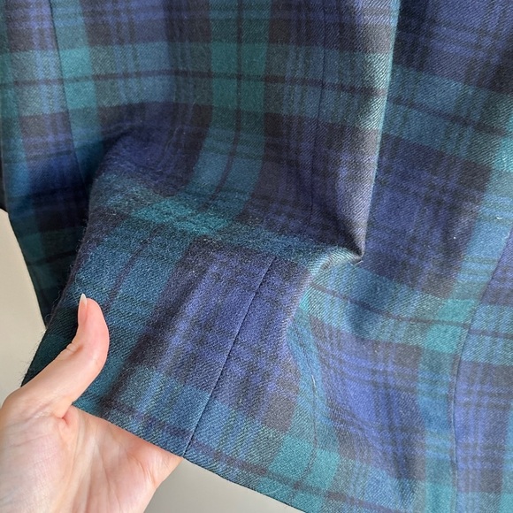 Giorgio Di Sant Angelo 100% Pure Wool Blue and Green Plaid Blazer, Size 14 - Picture 16 of 16